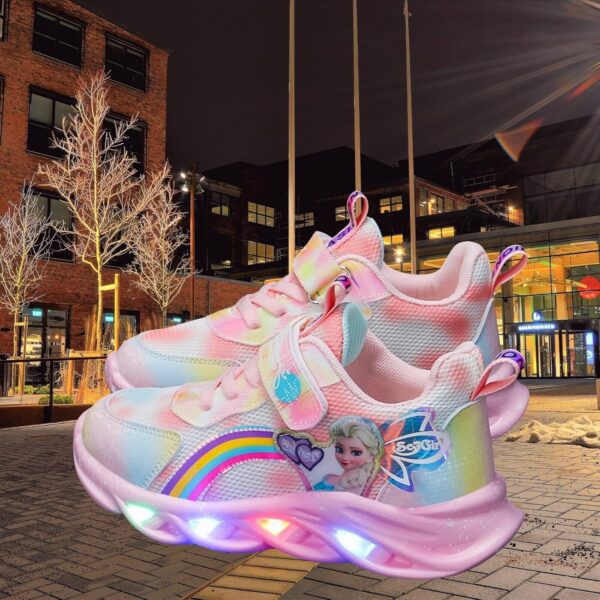 Vorkhuaeri Princess Sneakers for Girls Kids Trainers Light Up Shoes Dress Up Elsashoes Baby Toddler Sneakers Birthday Xmas - Image 5