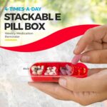 MEDca Weekly Pill Organizer, Four Times-a-Day, 1 Dispenser with Stackable AM/PM Compartments - Image 3
