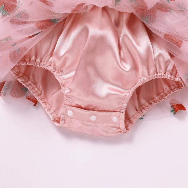 Odizli Baby Girls 1st Birthday Outfit Summer Short Sleeve One Embroidered Tulle Romper Dress + Headband Cake Smash Photo Shoot - Image 5