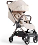 Silver Cross - Clic Compact Pushchair - Travel Stroller - Foldable & Lightweight Stroller - Cabin Size - Newborns to 4 years - Almond