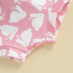 Dubute Easter Baby Girl Summer Outfits Bunny Print Short Sleeves T-Shirt + Bloomer Shorts + Headwear Clothes 3PCS Set - Image 6