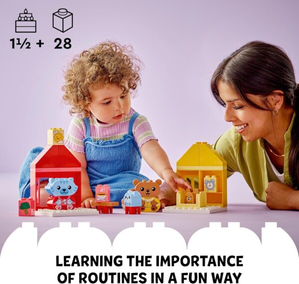 LEGO DUPLO My First Daily Routines: Eating & Bedtime Toddler Learning Toys with 2 Houses and 4 Animal Figures, Let's Toddlers Explain Feelings, Gifts for Kids, Girls and Boys Aged 18 Months Plus 10414 - Image 3