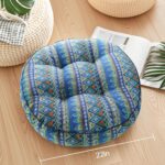 Round Meditation Cushion Set of 2, Large Bohomian Decorative Floor Cushions Thicked Memory Foam Throw Floor Pillows Seating, Tufted Soft Floor Pillows for Livingroom Yoga 22 * 22in - Image 3