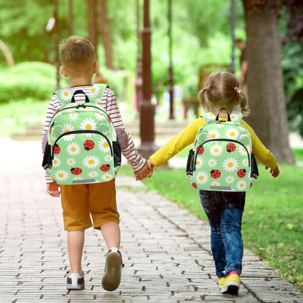 ISAOA Toddler Backpack with reins, Kids Anti-Lost Rucksack with Safety Harness,Daisies and Ladybugs Backpack for Boys and Girls Baby Preschool Mini Bag with Leash,S - Image 6