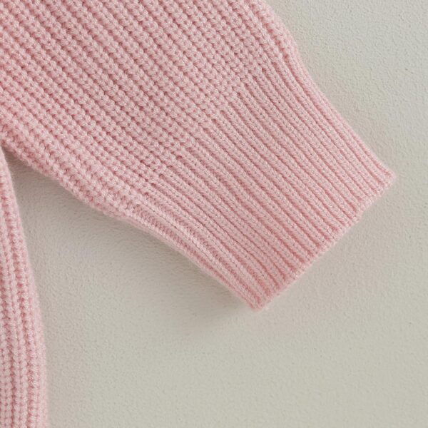 FeMereina Baby Girl Winter Clothes Letter Embroidery Knit Sweater Sister Matching Outfits - Image 5