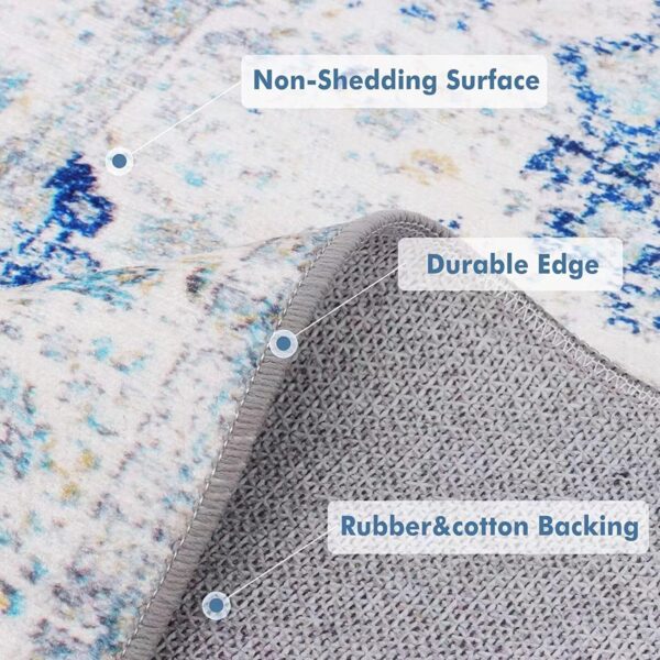 ZCLRUG Luxury Modern Rug 60x120cm Elegant Purple Gold Marble Abstract Bedside Mat Soft Non-slip Area Kitchen Rug Washable No Fading Carpet for Girls Room Dining Room Cottage Bathroom Office Nursery - Image 4