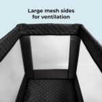 My Babiie Travel Cot - Lightweight, From Birth to 15kg, Easy Fold & Compact, Travel Bag, 120cm x 60cm Padded Mattress - Quilted Black - Image 7