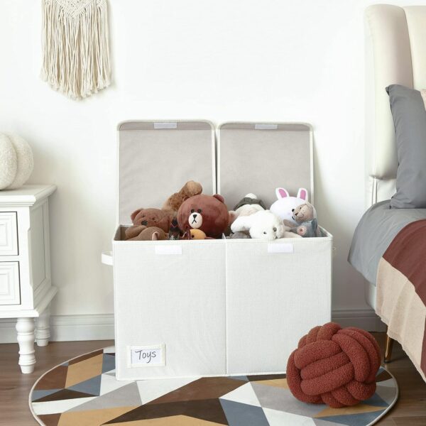 GRANNY SAYS Extra Large Storage Box, Pack of 1 Toy Storage Box, Foldable Storage Box with Lid, Toy Baskets for Kids, Toy Chest White Storage Box for Organising Baby Child's Living Room Toys and Stuff - Image 6