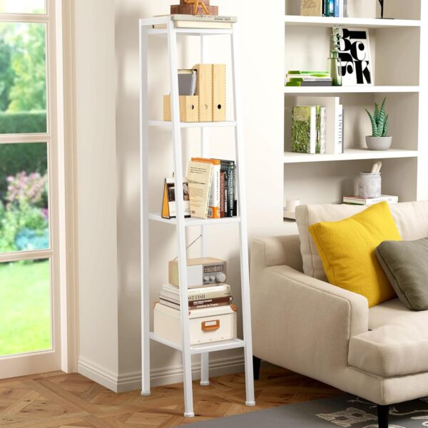 SogesHome Shelving Units Shelving Utility Shelves Metal Shelves Storage Display Rack Bookcase Home Shelf Storage Unit Standing Shelves 4 Tiers White 35.5 * 30 * 147cm,SH-LXH-TJ30W - Image 5