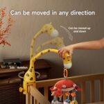 tumama Baby 0-6 Month Cot Mobile Crib Toys Giraffe Musical Lights Remote Control with Mirror Soft Hanging Rattles Lullaby Rotating Projector Sleeping Auto Off,Mute Spin Motor Infant Newborn Gift - Image 3