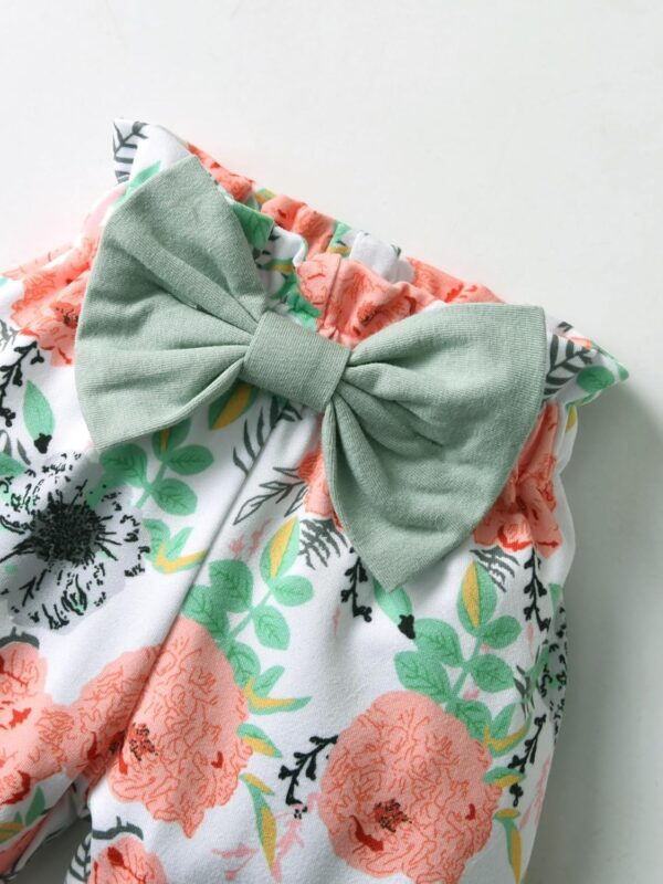 Zoputey Baby Girl Clothes Long Sleeve Tops Solid Colour + Floral Pants Outfit Set - Image 6