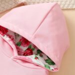 QUNERY Toddler baby girl Clothes Floral Hoodie Sweatshirt Pants with Pocket Girls Outfit Sets - Image 4