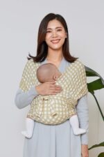 Konny Baby Carrier SoftBreeze Carrier Wrap, Easy to Wear Baby Wrap Carrier, Perfect Essentials Cloths for Newborn Babies up to 44 lbs, (Creamy Gingham, 2XS) - Image 7