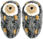 OoohGeez! Kids Funny Fuzzy Animal Slippers, Cute Cozy Non-Slip House Shoes for Boys & Girls, Shoe Size 1-4