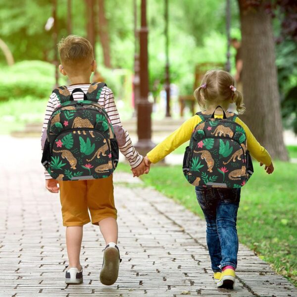 ISAOA Toddler Backpack with reins, Kids Anti-Lost Rucksack with Safety Harness,Jungle Leopard Backpack for Boys and Girls Baby Preschool Mini Bag with Leash,S - Image 6