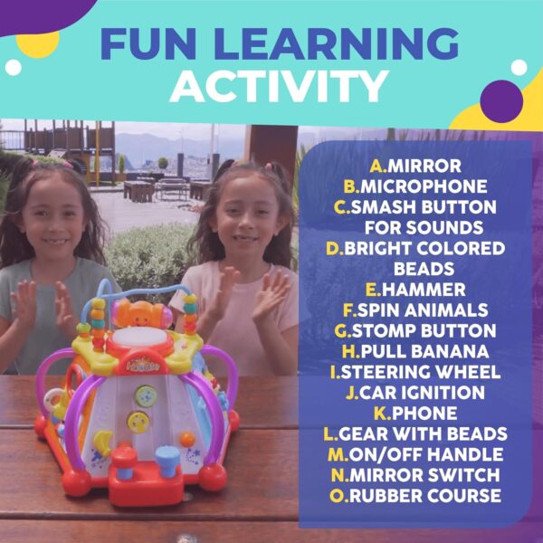 WolVol Educational Kids Toddler Baby Toy Musical Activity Cube Play Center with Lights, Lots of Functions and Skills for Learning and Development - Image 4