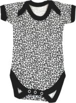 Baby Moo's Leopard Print Baby Grow | Unisex Black & White Animal Print Cute Bodysuit Vest - Unique & Trendy New Parents & Baby Gifts