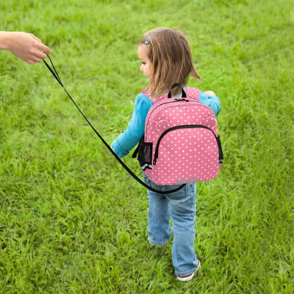 ISAOA Toddler Backpack with reins, Kids Anti-Lost Rucksack with Safety Harness,Pink Littele Polka Dot Backpack for Boys and Girls Baby Preschool Mini Bag with Leash,S - Image 7
