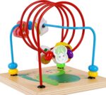 TOWO Wooden Activity Cube Beads Maze -5 Activities Roller Coaster Abacus Cog Wheels Gears Clock Zig Zag Slide-Early Educational toys for Baby -Educational Wooden Toys for 1 year old Montessori Toys - Image 8