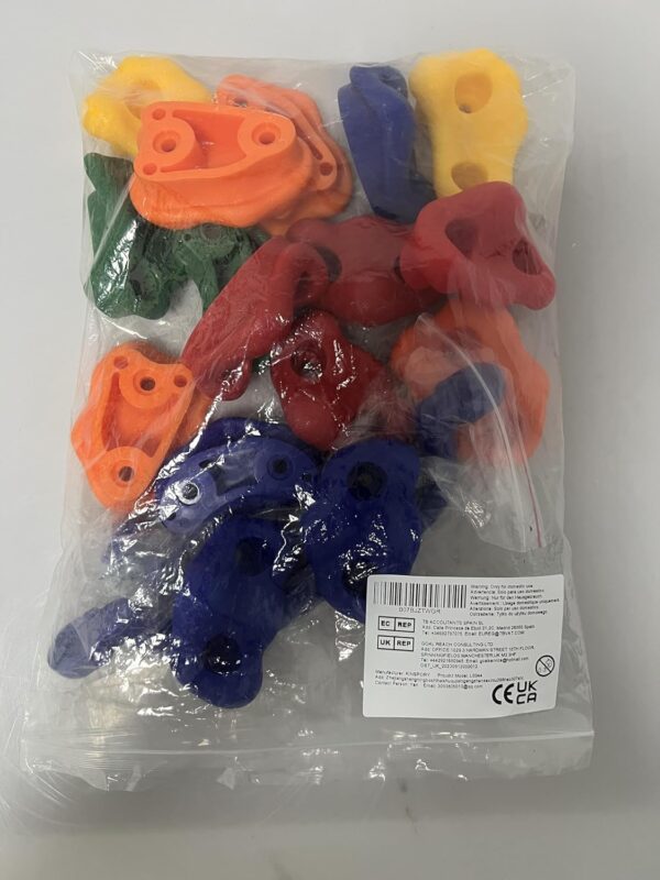 KINSPORY Rock Climbing Holds, Climbing Wall Holds for Kids, Colourful Climbing Set with Two Blue Handles for Indoor Outdoor Playground PlaySet Building - Image 8