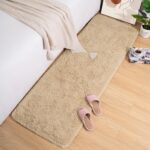 Przemy Fluffy Bedroom Rug 2 x 6 Ft Area Rugs for Living Room, Super Soft Shag Rug, Indoor Modern Fluffy Carpet Rugs for Bedroom Kids Girls Room Dorm Home Decor, Non-Slip Plush Nursery Rug, Beige - Image 3