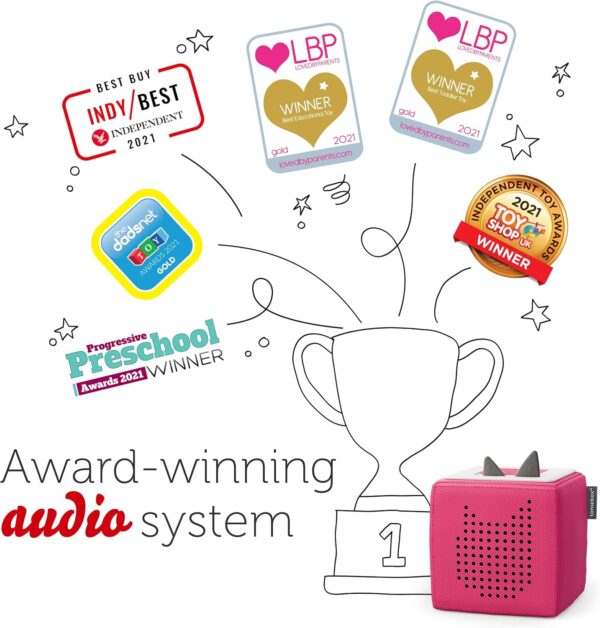 tonies Toniebox Julia Donaldson Bundle Incl. 1 Creative and 3 Characters, The Gruffalo, Zog, and Highway Rat, Kids Presents, Screen-Free Audiobooks and Kids Music Player, Early Learning Toys, Pink - Image 7