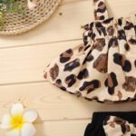 inlzdz Newborn Baby Girl Summer Clothes Outfits Leopard Print Straps Ruffle Crop Tops + Bowknot Shorts Bloomers Set - Image 4