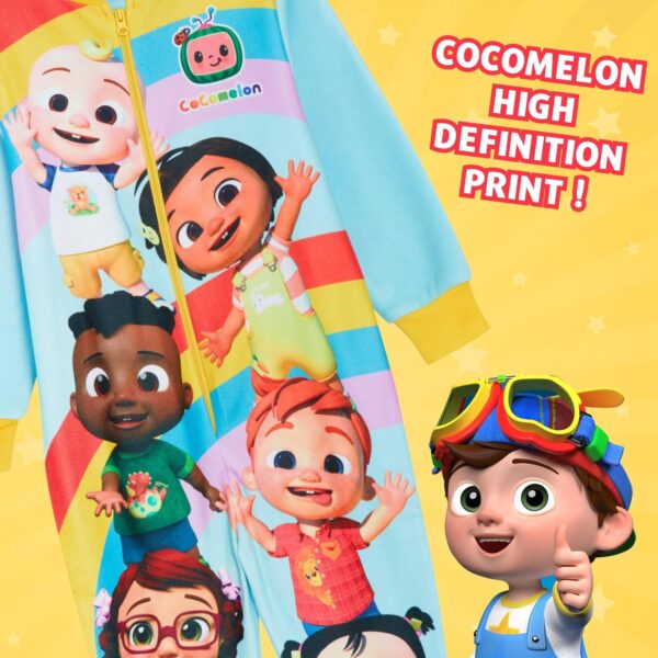 CoComelon Onesie for Kids All in One Pyjamas Boys Girls Fleece Pjs JJ Zipped Unisex Nightwear - Image 3