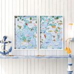 Wall Art with Frames for Kids, Animals Nursery Framed Wall Pictures, Baby Boy Playroom Wall Hanging, Children Bedroom Decor A4, A3, A2 White Frame 20 x 30 in / 50 x 76 cm - Image 4