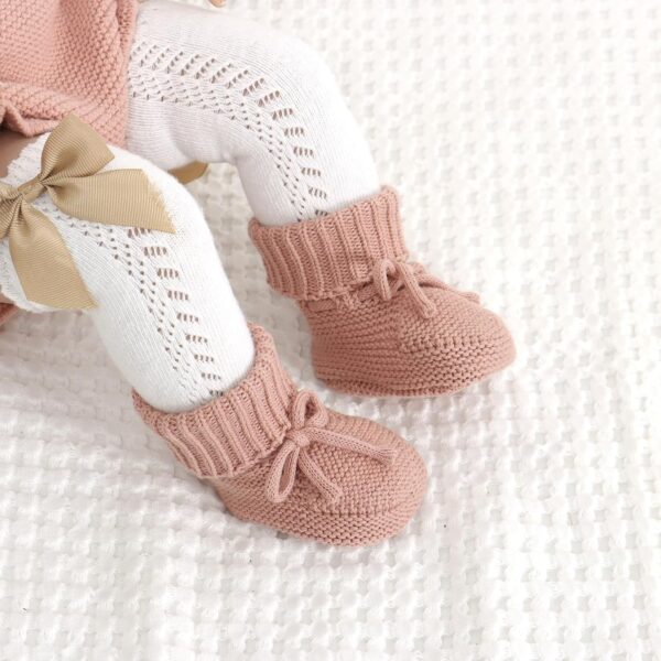 mimixiong Baby Booties Newborn First Walkers Cozy Shoes Warm Knit Soft Booties for Toddler Infant Boy Girl - Image 3