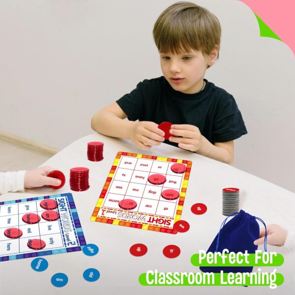 Sight Word Bingo Game, 120 Sight Words Learn to Read Level 1 & Level 2 Bingo Board Game Dolch's & Fry's Words Lists for Kindergarten and Preschool Kids 4-8, Perfect for Classroom & At Home - Image 7