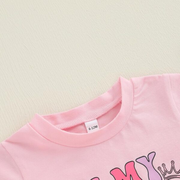 MAHUAOYIXI Baby Girl 2Pcs First Birthday Outfits Short Sleeve Letter Print Tops Tops T-Shirt + Tutu Tulle Skirt Set Toddler Girls Clothes Girls Birthday Clothing Set - Image 5