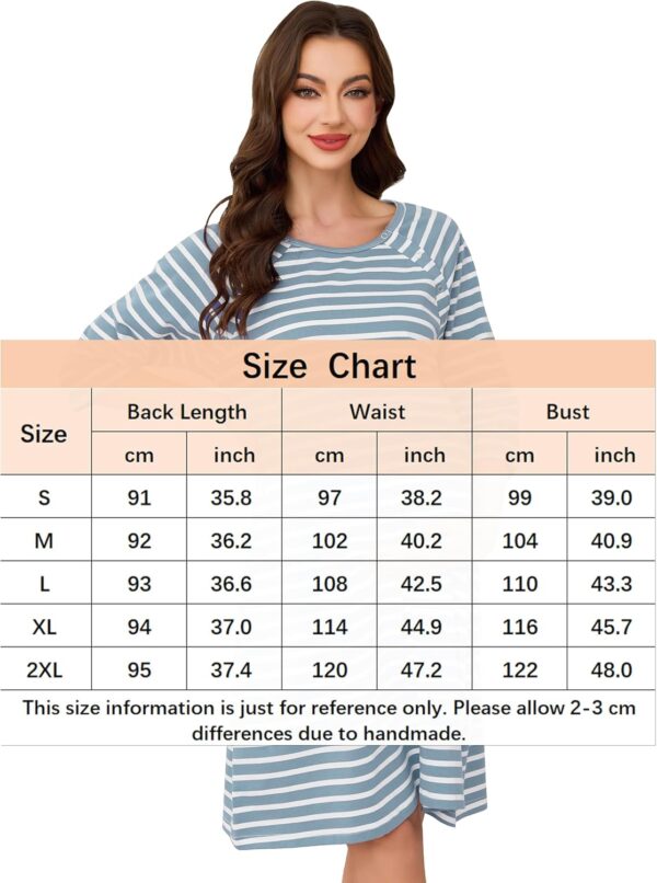 Vlazom Women 3 in 1 Cotton Nursing/Delivery/Labor/Maternity Nightgown Half Sleeve Breastfeeding Sleep Dress Hospital Gown Sleepwear with Buttons - Image 6