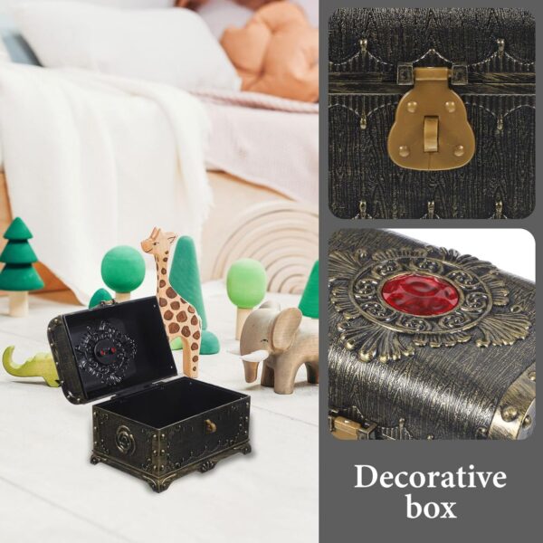 Homoyoyo Toys Plastic Chest Plastic Candy Case Treasure Chest Retro Sundries Organizer Jewelry Case Jewelry Organizer Jewelry Storage Case Photo Prop Antique Silver Child Decorations - Image 9