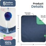 IMPROVIA® Washable Underpads, Heavy Absorbency Reusable Incontinence Pads for Kids, Adults, Elderly, and Pets - Waterproof Protection Floor Navy & Green (4 Pack - 34x36) - Image 3