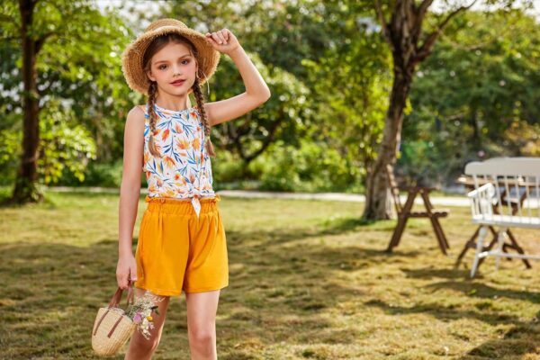 Arshiner Girls Tank Tops with Shorts Set Kids Summer Clothing Sets Casual Fashion Sleeveless T-shirts Outfits for Girls - Image 6