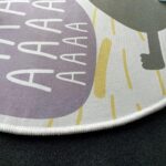 HB.YE Dinosaur Kids Round Play Rugs for Childrens Bedroom, Toddler Decorative Nursery Rug Mat with Non-slip Grip 120x120cm - Image 4