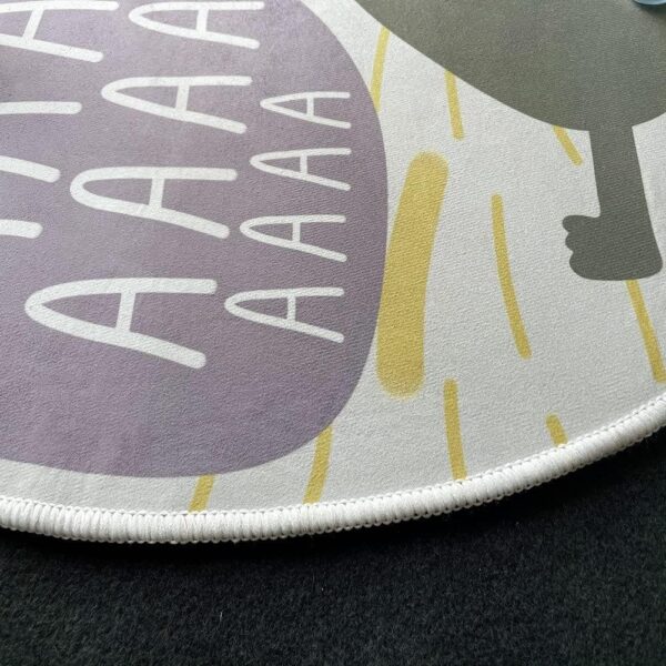 HB.YE Dinosaur Kids Round Play Rugs for Childrens Bedroom, Toddler Decorative Nursery Rug Mat with Non-slip Grip 120x120cm - Image 4