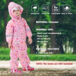 Fewlby Puddle Suit Kids All in One Waterproof Suit Boys Girls Rain Suit Toddler Muddy Suit Cartoon Raincoat Rain Wear for 1-10 Years - Image 3