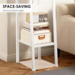 SogesHome Shelving Units Shelving Utility Shelves Metal Shelves Storage Display Rack Bookcase Home Shelf Storage Unit Standing Shelves 4 Tiers White 35.5 * 30 * 147cm,SH-LXH-TJ30W - Image 4