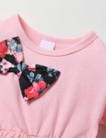 puseky Toddler Baby Girl Clothes Long Sleeve Ruffle Bow Solid Shirt Dress Tops and Floral Pants Girls Fall Clothes Sets - Image 4