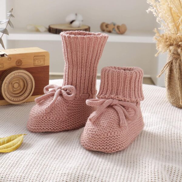 mimixiong Baby Booties Newborn First Walkers Cozy Shoes Warm Knit Soft Booties for Toddler Infant Boy Girl - Image 6