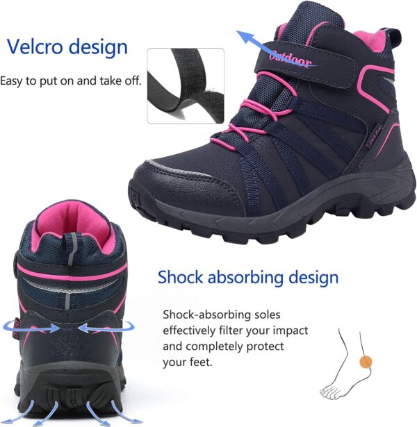 ZYLDK Kids Walking Hiking Boots Lightweigh Winter Warm Snow Non-Slip Outdoor Climbing Shoes - Image 4