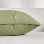 Cushion Covers Green 45cm x 45cm Pack of 2 Cushions Cotton Soft Decorative Square Throw Pillow Case Flange Pillowcases for Livingroom Sofa Bedroom 18x18 Inch Sage Green - Image 4