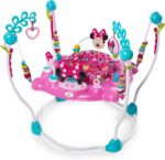 Bright Starts Disney Baby Minnie Mouse Peekaboo Activity Jumper with Lights and Melodies, 8 Toys, 4 Adjustable Positions, Ages 6 Months +