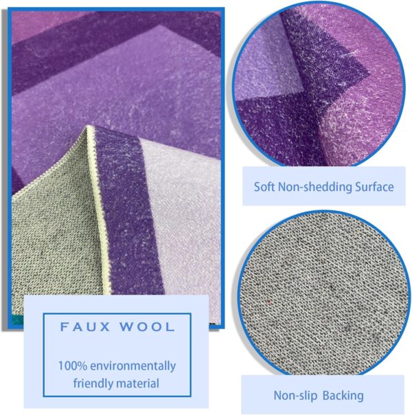 USTIDE Purple Kids Playroom Rug Area Rug Nonslip Washable Rug Lovely Mysterious Carpet Nursery Bedroom Rug,Indoor - Image 5