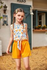 Arshiner Girls Tank Tops with Shorts Set Kids Summer Clothing Sets Casual Fashion Sleeveless T-shirts Outfits for Girls - Image 2