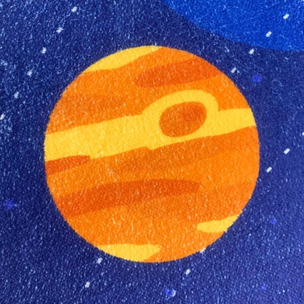 USTIDE Cute Kids Rug Outer Space Rug Universe Galaxy Rug Dark Blue Round Rug with Airship Rocket Soft Non Slip Carpet For Living Room Kids Bedroom Playroom Nursery, 120cm - Image 6