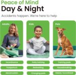 IMPROVIA® Washable Underpads, 34" x 52" (Pack of 4) - Heavy Absorbency Reusable Incontinence Pads for Kids, Adults, Elderly, and Pets - Waterproof Protective Pad for Bed, Couch, Sofa, Furniture, Floor - Image 5