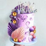 JeVenis 27PCS Purple Pink Cake Decorations Purple Pink Palm Leaves Cake Decoration Balls Cake Decoration for Wedding Baby Shower Birthday - Image 7